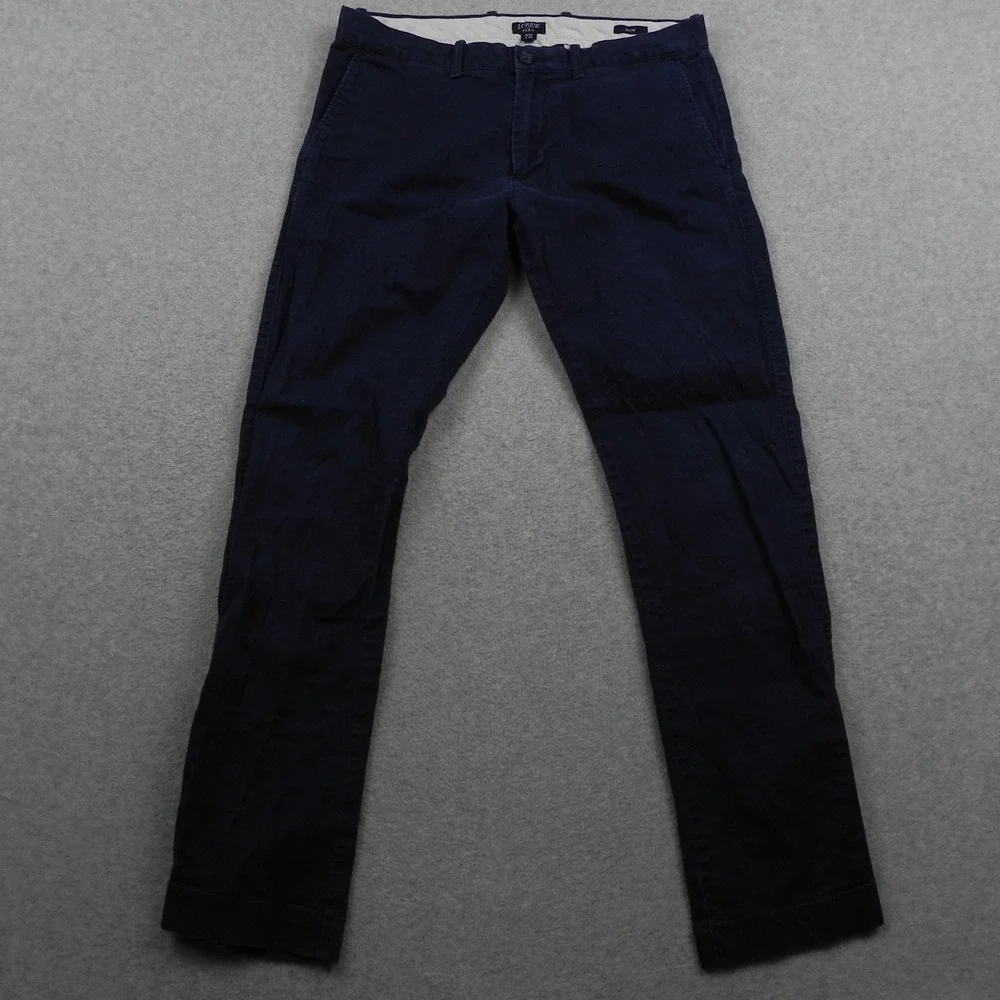 J.Crew Flex Chino Pants Mens 30x30 Slim Fit Navy Blue Stretch Cotton Trousers